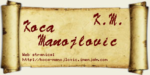 Koča Manojlović vizit kartica